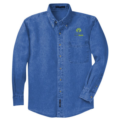 Men Denim Shirt - Long Sleeve Denim Shirt Thumbnail